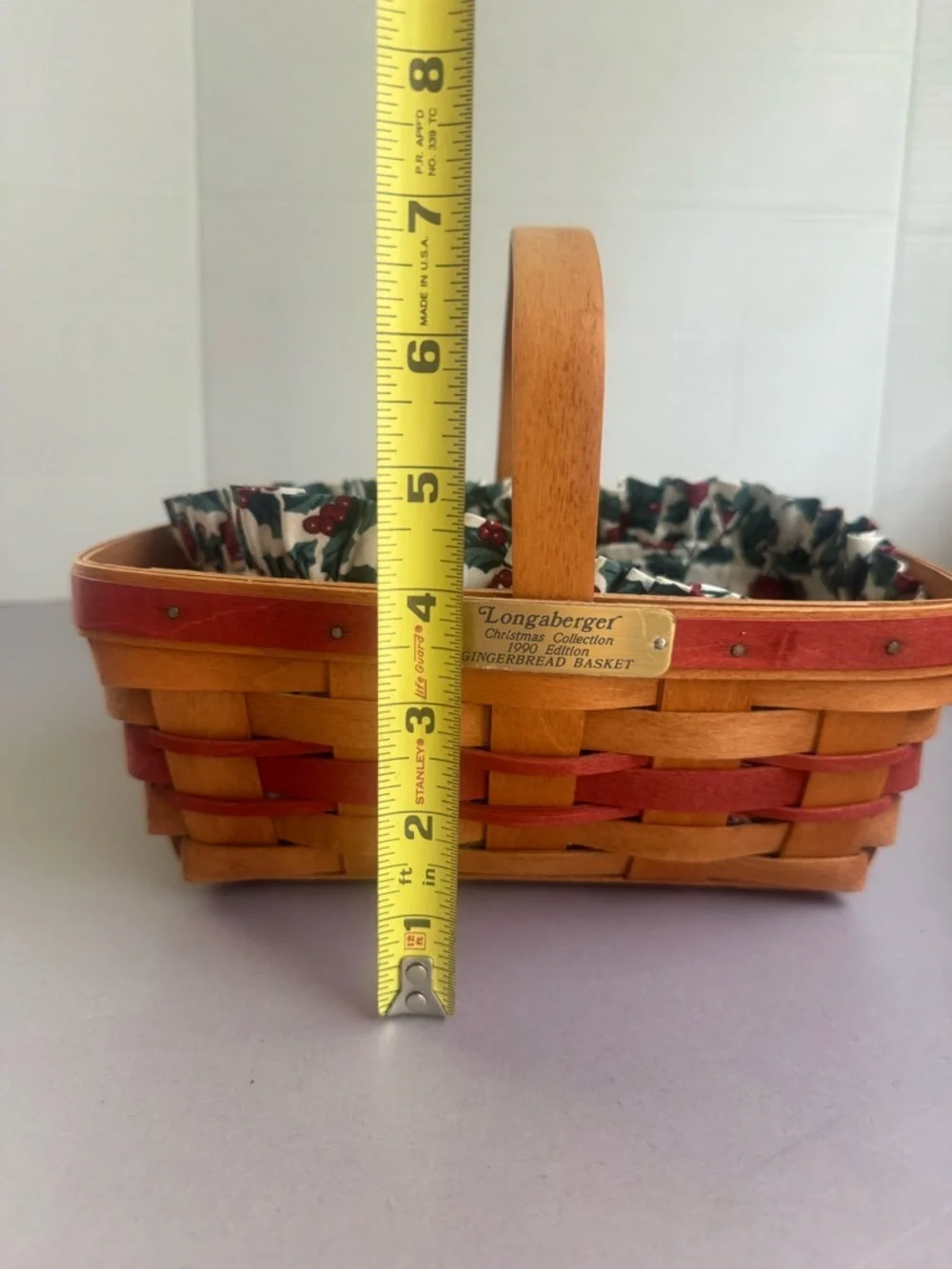 Longaberger 1990 Gingerbread Basket with Liner